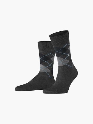Burlington Manchester Socks Checkered Anthracite 3095