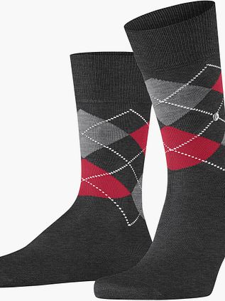 Burlington Manchester Socks Checkered Grey 3096