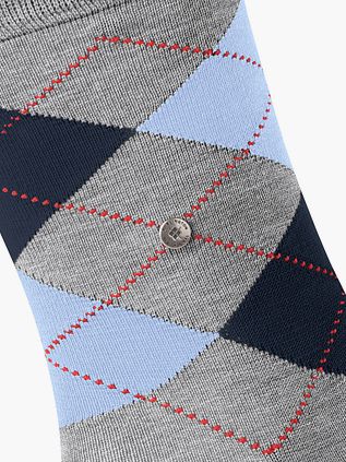 Burlington Manchester Socks Checkered Grey 3615
