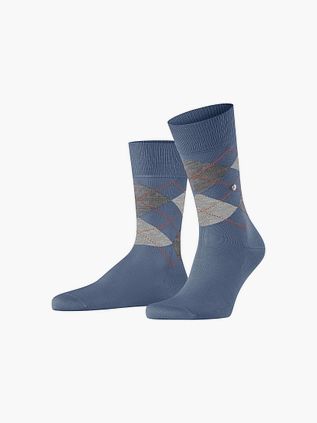 Burlington Manchester Socks Checkered Blue 6274
