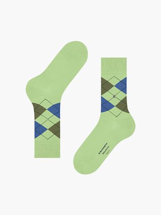 Burlington Manchester Socks Checkered Light Green 7434
