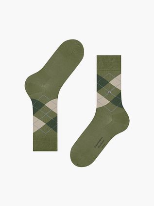 Burlington Manchester Socks Checkered Green 7473