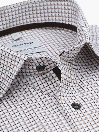 Olymp Level 5 Shirt Print Beige
