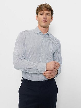 OLYMP Chemise Level 5 24/Seven Rayée Bleue