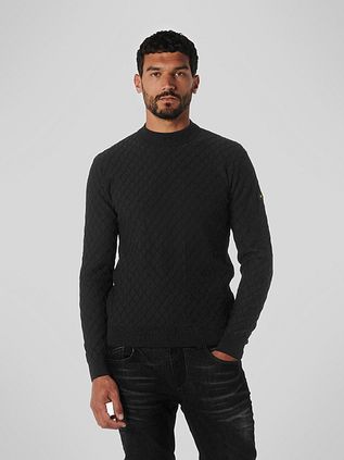 No Excess Pullover Jacquard Knitted Black