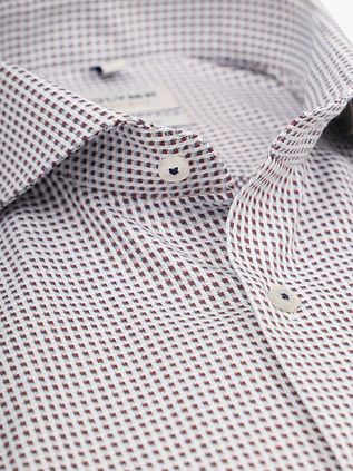 OLYMP Shirt Level 5 Print White Bordeaux