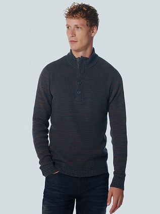 No Excess Mocker Pullover Navy Melange