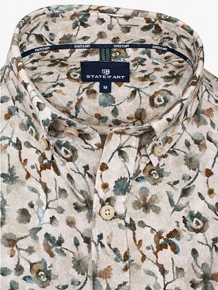 State Of Art Shirt Leaf Print Green