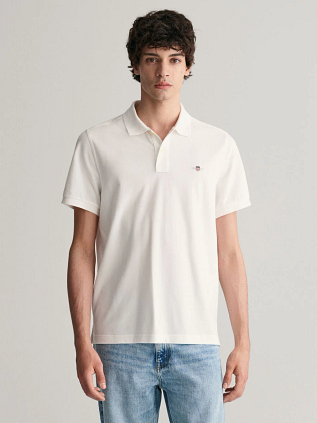 Gant Shield Piqué Polo Shirt White