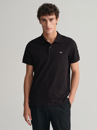 Gant Shield Piqué Polo Shirt Black