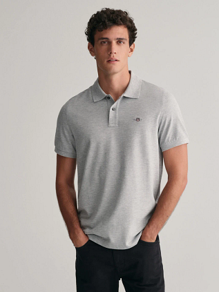 Gant Shield Piqué Polo Shirt Grey