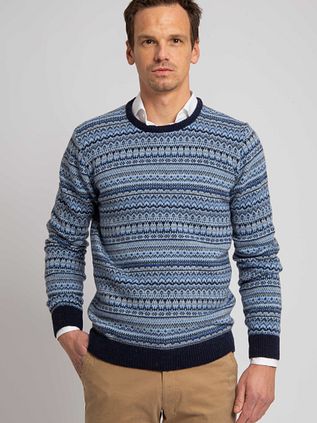 Suitable Prestige Fair Isle Pullover Blue
