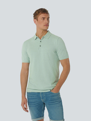 No Excess Knitted Polo Shirt Structure Green
