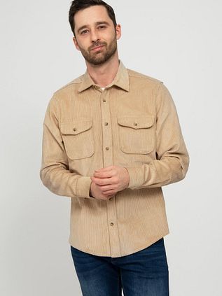 Suitable Over-shirt Corduroy Khaki