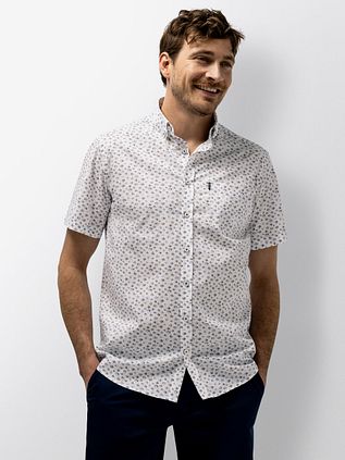 Chemise manches courtes State of Art imprimé Blanc