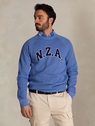 NZA Sweater French Rib Logo Blue