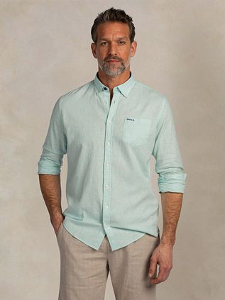 NZA Shirt Linen Blend Aqua