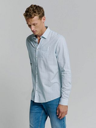 No Excess Shirt Print Light Blue