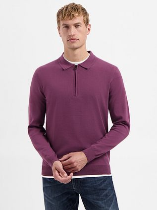 No Excess Polo Zip Pullover Dark Wine