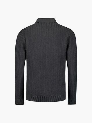 No Excess Longsleeve Polo Shirt Riva Anthracite