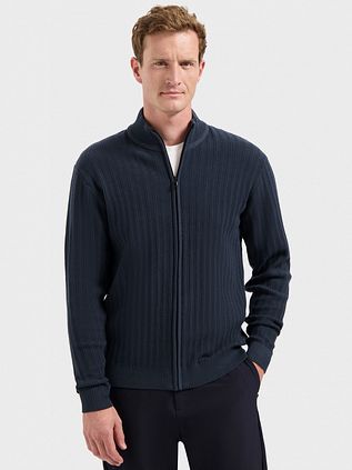No Excess Cardigan Knitted Structure Navy