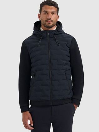 No Excess Jacket Knitted Sleeve Navy