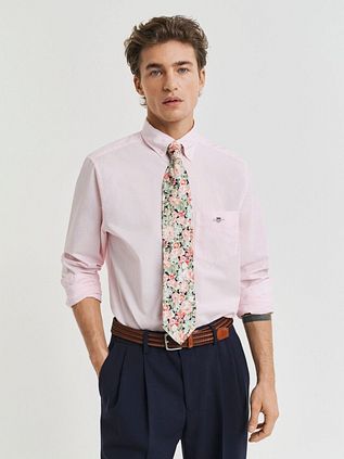 Gant Poplin Banker Overhemd Streep Lichtroze
