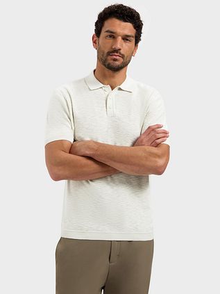 No Excess Knitted Slub Polo Shirt Off-White