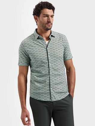 No Excess Short Sleeve Jersey Shirt Print Green