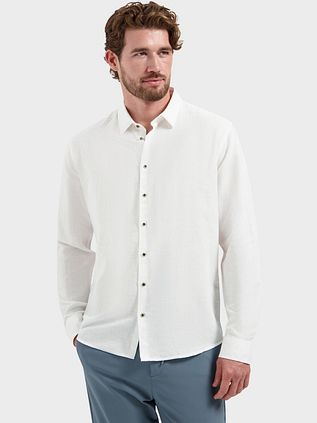No Excess Shirt Linen Blend White