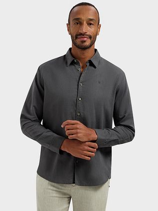No Excess Shirt Linen Blend Dark Steel