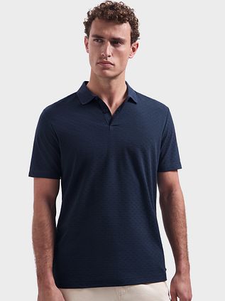 No Excess Knitted Polo Shirt Structure Navy