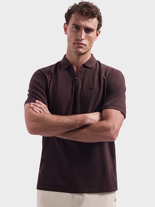 No Excess Half-Zip-Poloshirt Braun