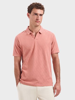 No Excess Jacquard Polo Shirt Riva Coral