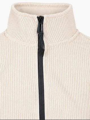 No Excess-Strickjacke Knitted Rib Structure Ecru