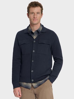 No Excess Cardigan Full Button Heavy Knit Navy