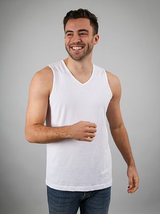 Suitable Viless T-Shirt Sleeveless White 2-Pack