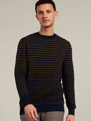 Dstrezzed Pullover Streifen Dunkelgrün