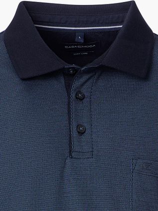 CASAMODA Long Sleeve Polo Structure Navy