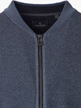 CASAMODA Strickjacke Zip Structure Dunkelblau