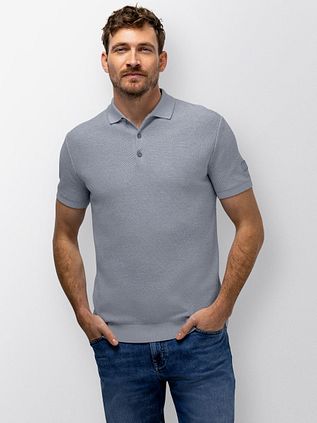 State of Art Knitted Polo Blue