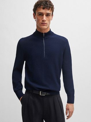 BOSS Ebrando-P Halfzip Pullover Navy