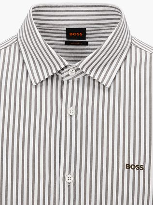 BOSS Mysoft Hemd Gestreift White Green