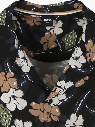 BOSS Beach Shirt Flower Black