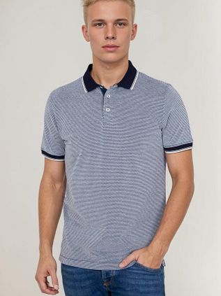 Suitable Oxford Polo Shirt Dark Blue