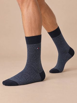 Tommy Hilfiger Birdseye Calcetines Azul 004 pack de 2 pares