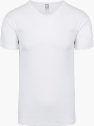 Alan Red Vancouver Organic V-Neck T-shirt White 2-Pack