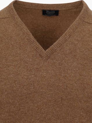William Lockie V-Neck Lambswool Driftwood