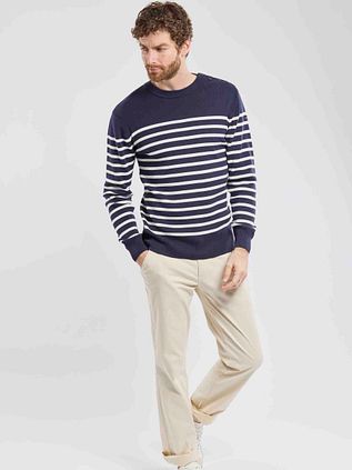 Armor-Lux Groix Pullover Streifen Navy