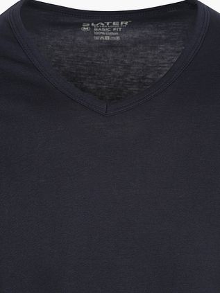 Slater 2-pack T-shirt Basic Extra Long V-neck Navy